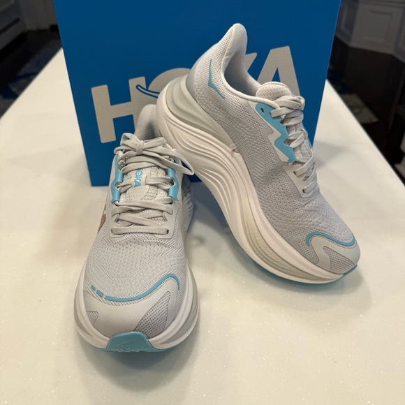 HOKA Skyward X Women’s Running Shoes Sneaker Grey Aqua NEW IN BOX Sz 6.5 - Picture 3 of 8